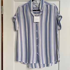 Button down slouchy blouse or swimsuit coverup